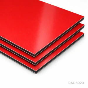 ALU-BOND - červené RAL 3020 mat/mat