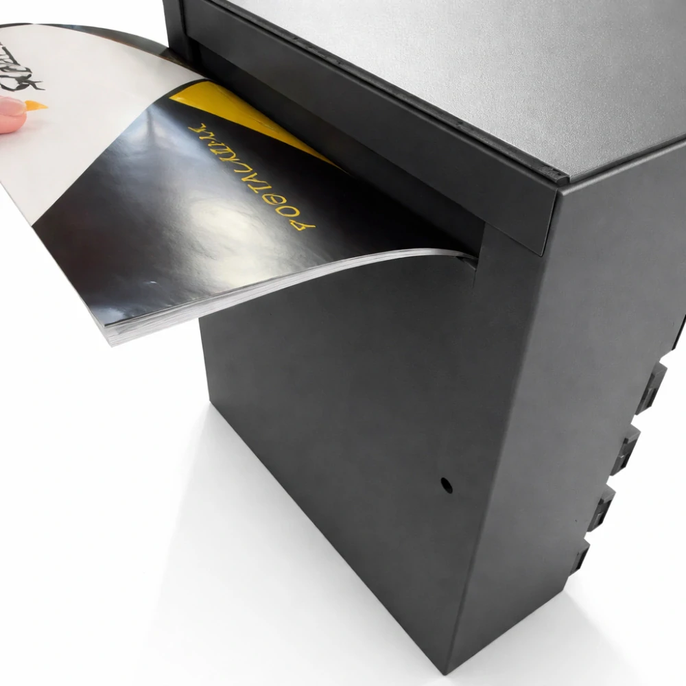 Poštová schránka Four Lines 3 -  Hnedá/Škrabaný hliník